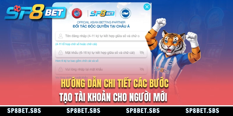 Hướng dẫn thao tác đăng ký SP8BET